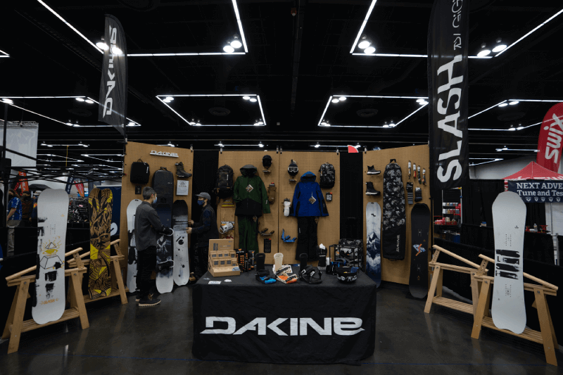 Slash and Dakine gear booth